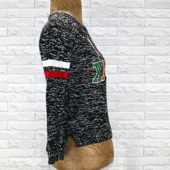 ITS OUR TIME Sweater Christmas Sequin Holiday Gray Marled Red Green Large - Picture 3 of 11